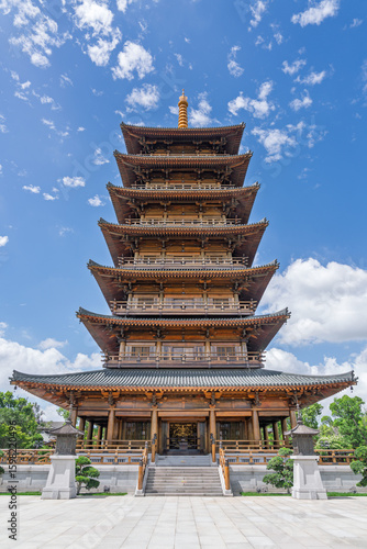 Photography Baoshan Temple Pagoda in Baoshan District, Shanghai China