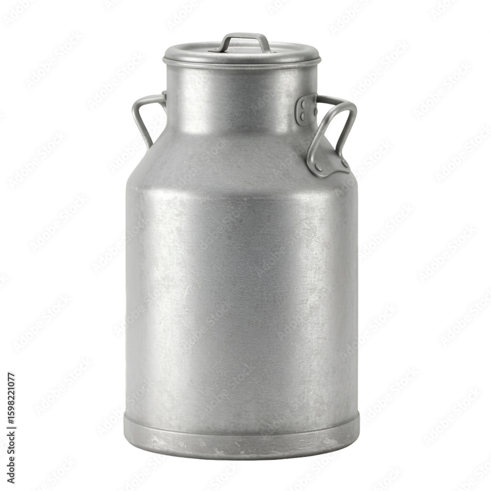 Photorealistic Isolated Milk Can on White Background Photorealistic Isolated Milk Can on White Background