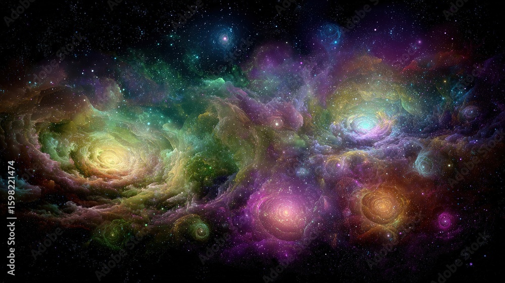 Fototapeta premium Colorful Abstract Space Nebula