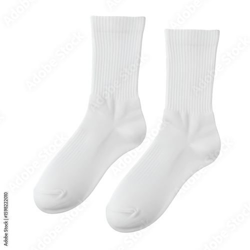 Pair of White Socks Isolated on Transparent Background