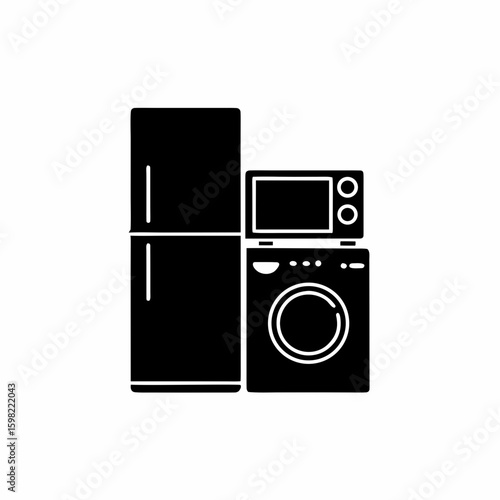 unique Home appliances silhouettes vector silhouette illustration isolated on white background