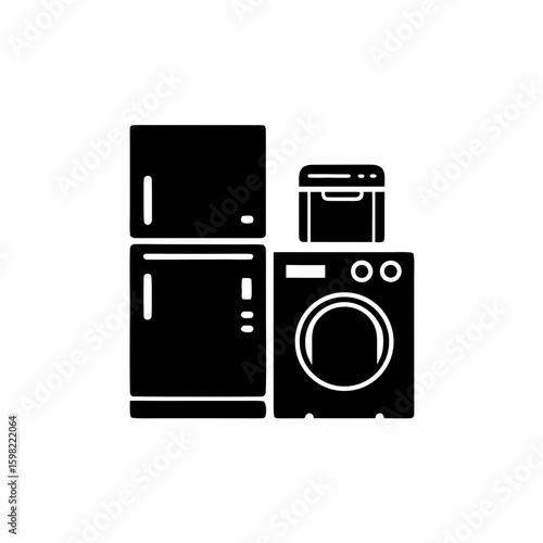 unique Home appliances silhouettes vector silhouette illustration isolated on white background