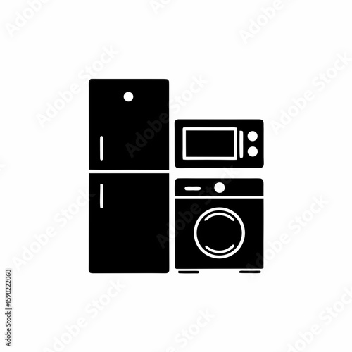 unique Home appliances silhouettes vector silhouette illustration isolated on white background