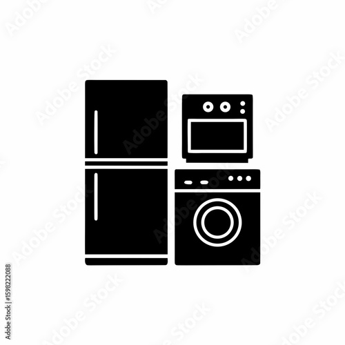 unique Home appliances silhouettes vector silhouette illustration isolated on white background