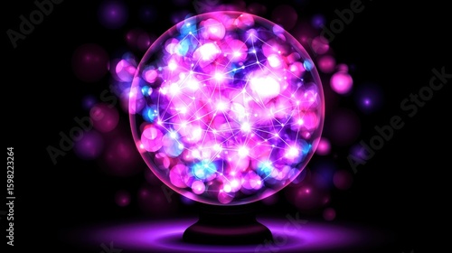 Colorful Magical Sphere with Glowing Lights and Abstract Patterns