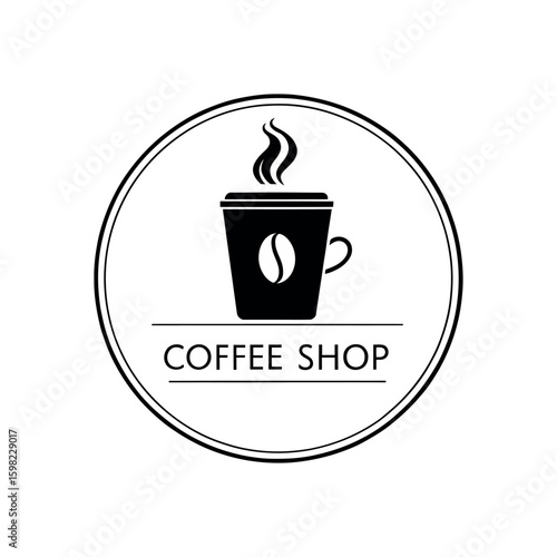 coffee silhouette logo vector line art logo design