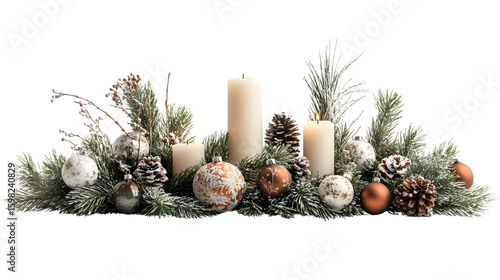 Elegant Holiday Table Centerpiece with Pine Branches for Festive Decor
