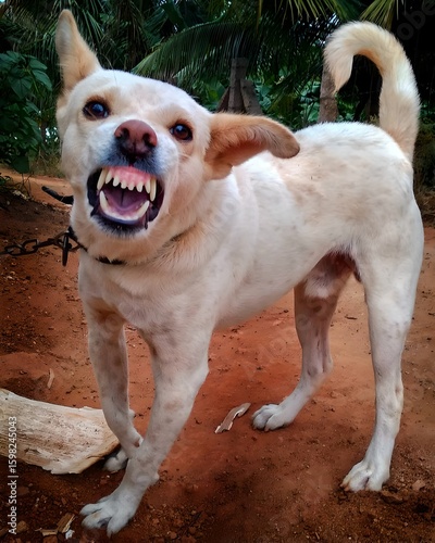 A very angry dog waiting to bite