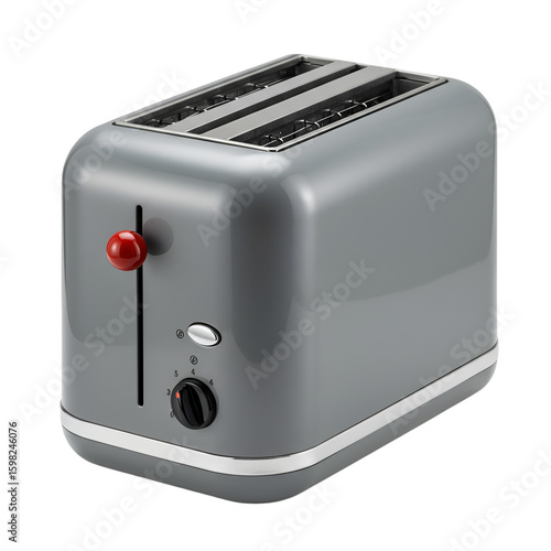 Realistic 3D Render of a Gray Toaster