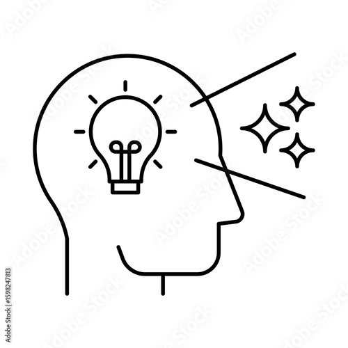 Insight Icon – Lightbulb Representing Ideas and Understanding on Transparent Background. 