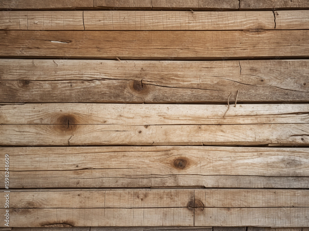 Fototapeta premium Background texture of rustic wooden planks. Natural brown wood grain surface for a floor, wall, or table backdrop.