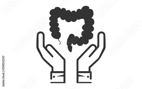 Two hand protecting largeintestine image, png protecting hands of a largeintestine