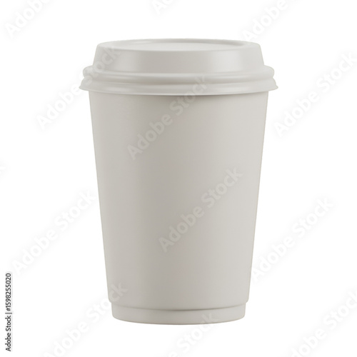 Wallpaper Mural Realistic 3D White Disposable Coffee Cup on Transparent Background Torontodigital.ca