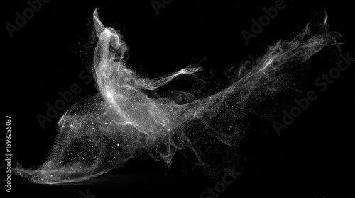 Abstract Glowing Woman Figure In Motion
