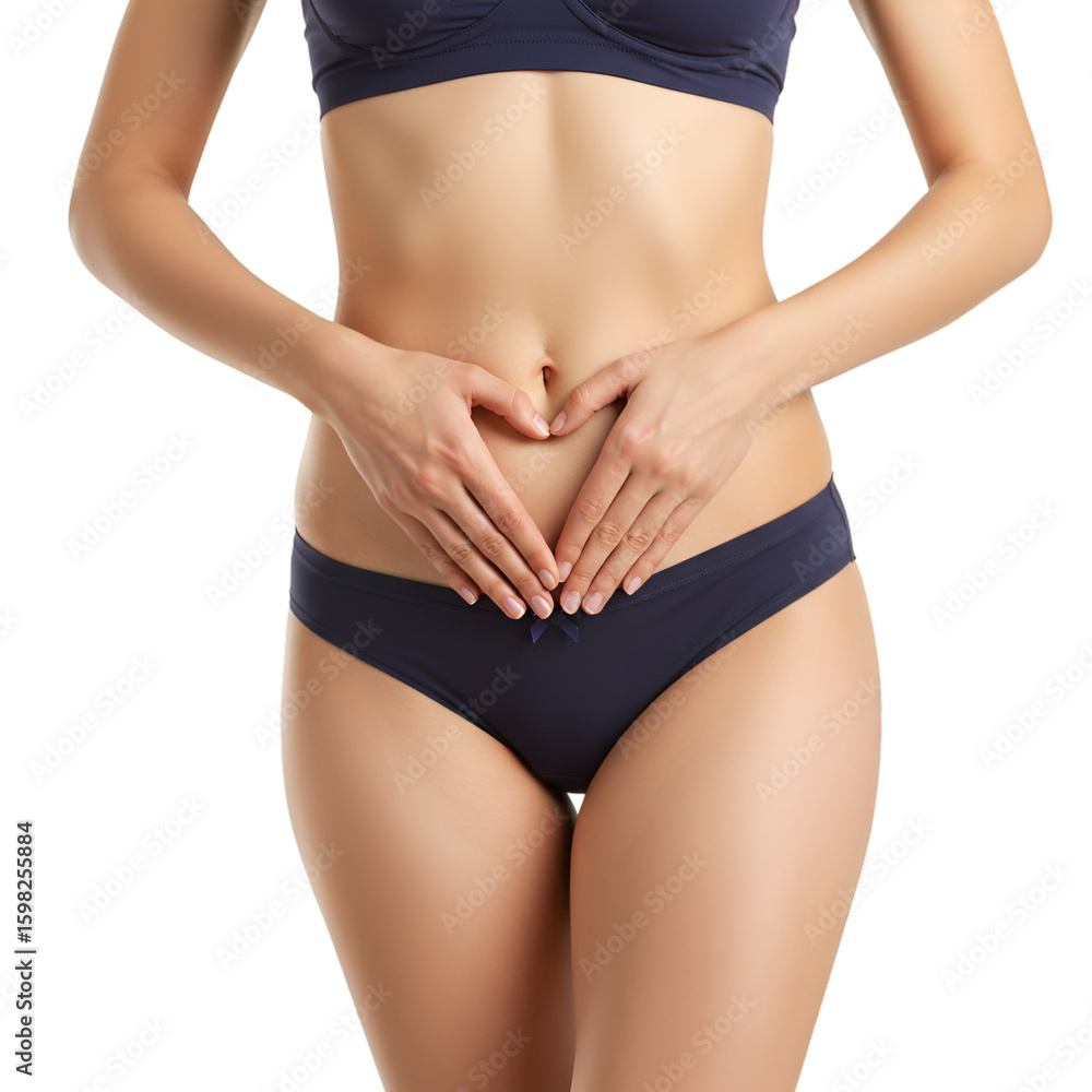 Photo of Slim Woman in Blue Underwear Making Heart Shape Photo of Slim Woman in Blue Underwear Making Heart Shape