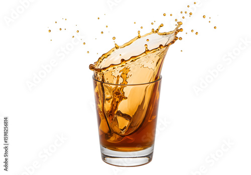 Wallpaper Mural Photo of Whiskey Splashing in Glass on Transparent Background Torontodigital.ca