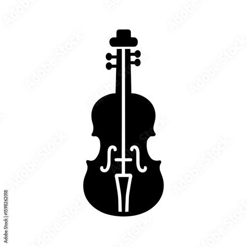 Violin Icon in Solid Black Representing Classical Music and Elegance (Filled)