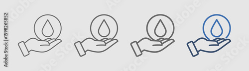 water conservator icon set outline