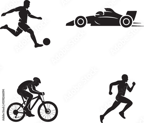 Sports & Racing Icons – Football, Cycling, Running & Formula 1