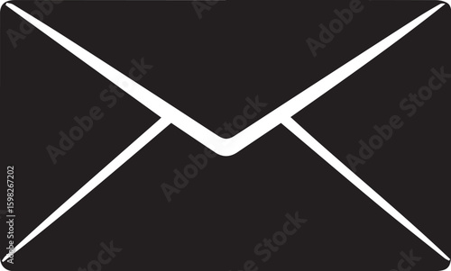 Black vector of a closed envelope representing email