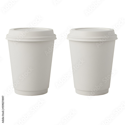 Wallpaper Mural Two White Disposable Coffee Cups Isolated Background Torontodigital.ca