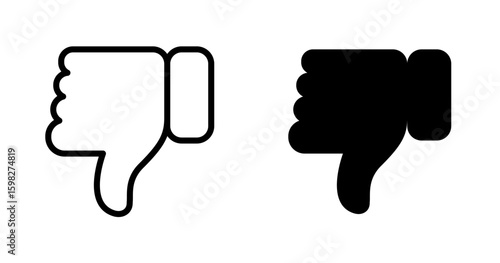 Thumbs down icon. Dislike, failure, no, rejection, disapproval symbol