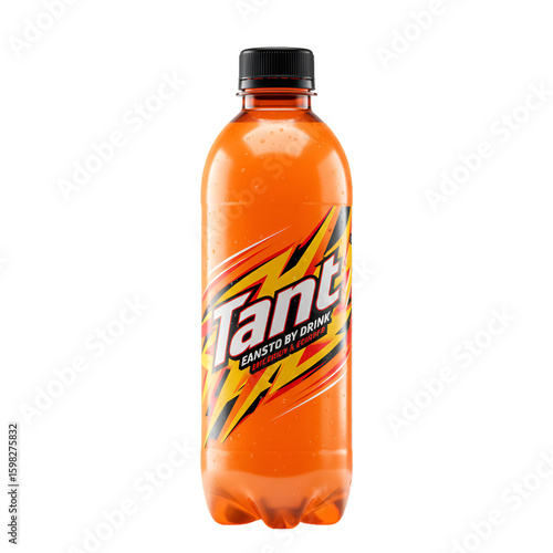 Tant Orange Soda Bottle Isolated on Transparent Background