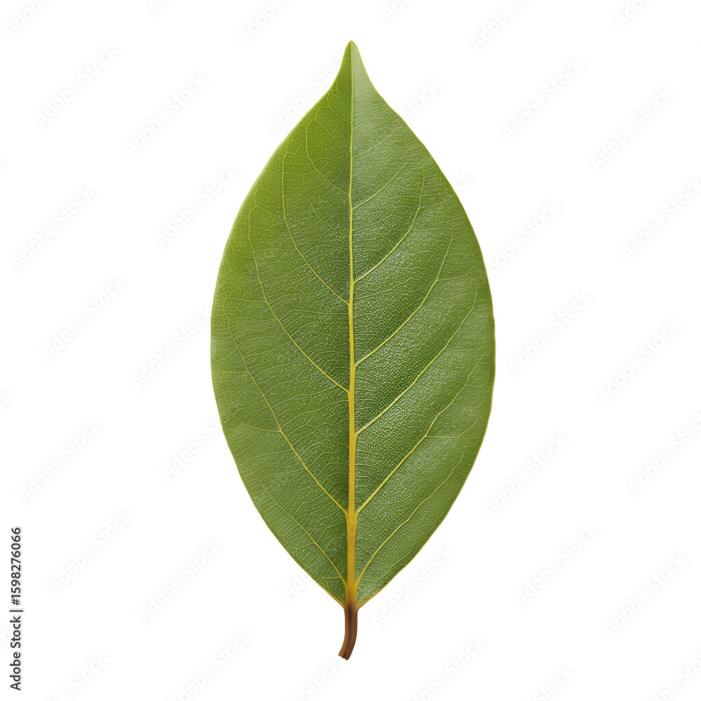 Obraz premium Realistic Photo Isolated Green Leaf on Transparent Background