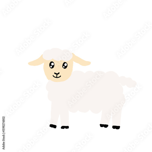 Delightful cartoon sheep, a vision of pure, fluffy charm