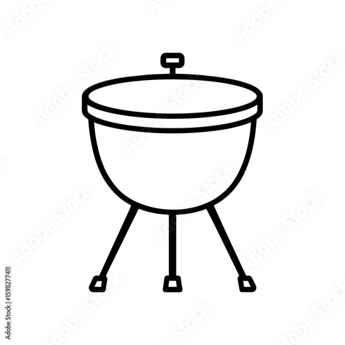 Timpani Icon Representing Orchestral Percussion and Resonance (Outline)