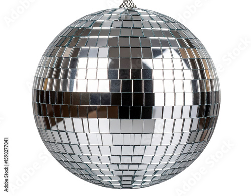  Close-Up of Rotating Disco Ball, Reflections in Motion, Side Angle
