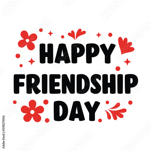 Celebrate friendship day with this festive text design featuring bold letters colorful polka dots or flower 