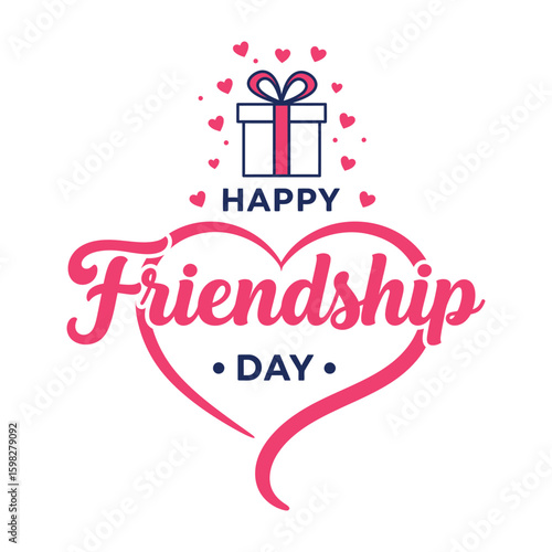 Happy international friendship day typography vector illustration