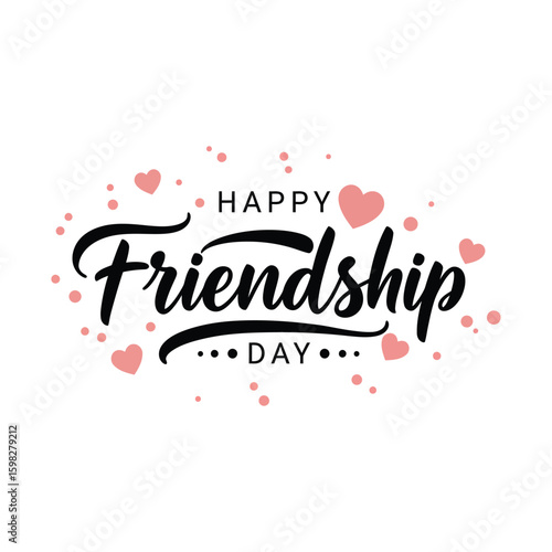 Happy international friendship day typography vector illustration
