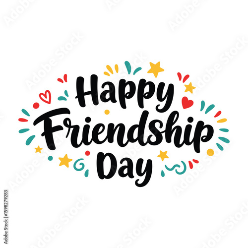 Happy international friendship day typography vector illustration