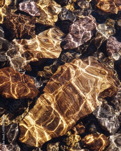 Close Up Of Rocks In A Shallow Stream
