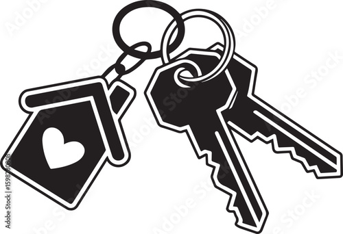 Keys to Dream Home: A symbolic representation of a set of keys, possibly representing the key to unlock your dream home. A symbol of security and the beginning of new life journey.