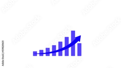 Business Graph chart With rocket growth animation, graph chart with growing business concept, growth Graph With rocket Sale Symbols