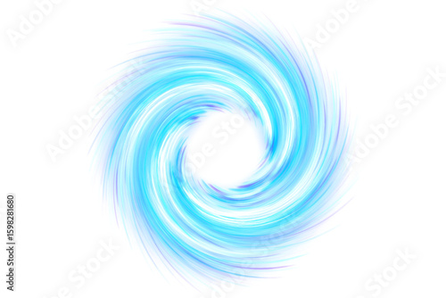 Schilderij op canvas Blue Light Swirl Vortex Effect isolated on a transparent background