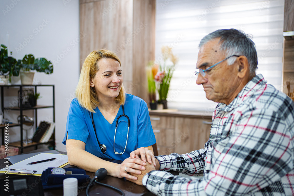 Obraz premium Compassionate healthcare in a cozy clinic setting