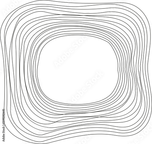 A circular ring with internal loops, creating a complex, organic design pattern.