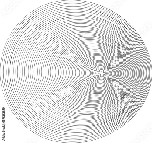 A circular design with layers that expand outward, creating a sense of growth and movement.