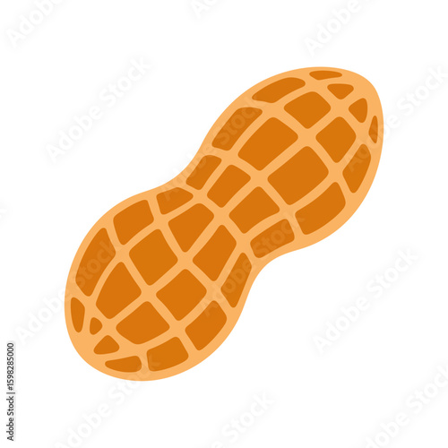 Simple illustration of a peanut shell with a textured pattern