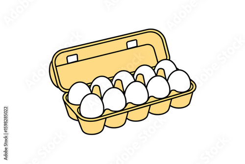 Carton of fresh white eggs ready for cooking