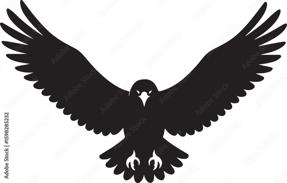 Obraz premium Eagle flying sky vector illustration, Eagle flying silhouette vector illustration. Eagle flying hunting pose vector illustration design 