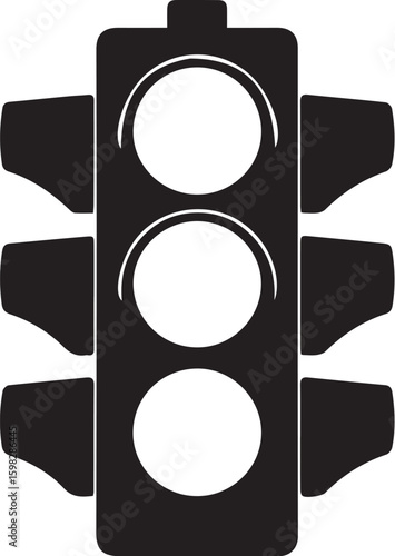 Vertical black traffic light signal