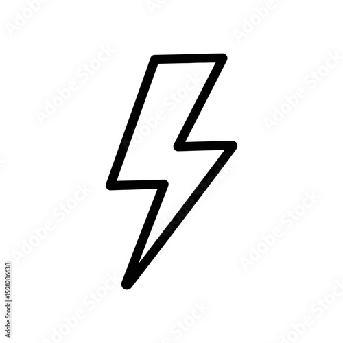 Lightning bolt icon in black representing energy and power