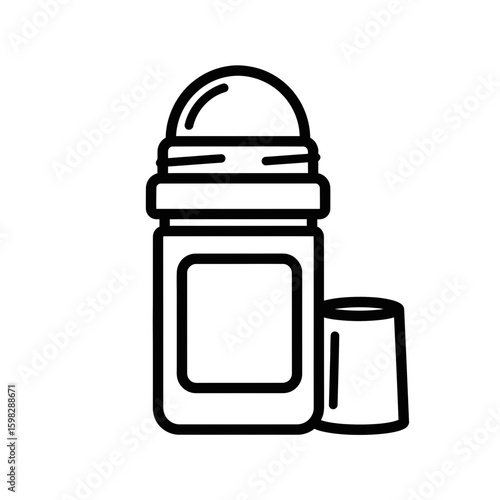 Personal hygiene icon featuring a deodorant bottle and cap