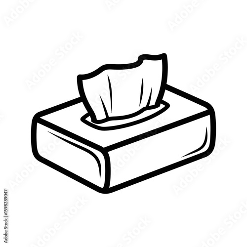 Personal hygiene tissue box icon with tissues