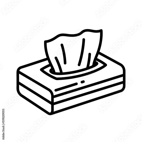 Personal hygiene tissue box icon illustration